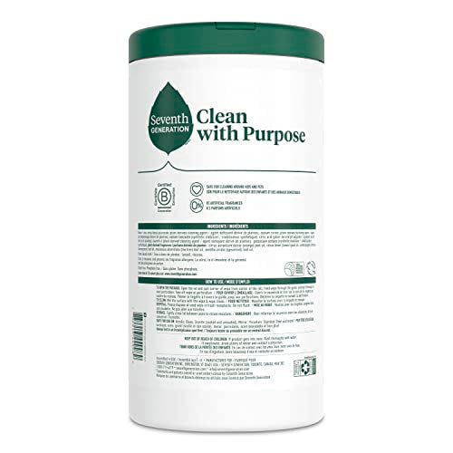 Seventh Generation wipes in dispenser tub ready for easy one-step cleaning