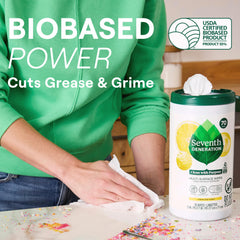 Seventh Generation wipes lemon zest ingredients image emphasizing essential oils and botanical formula