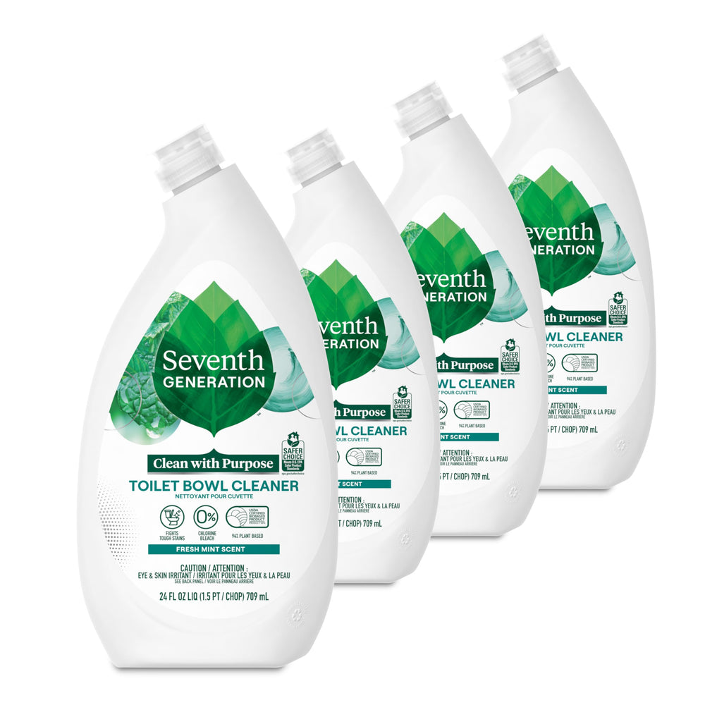 Seventh Generation Fresh Mint toilet bowl cleaner bottle showing plant-based formula for septic-safe cleaning