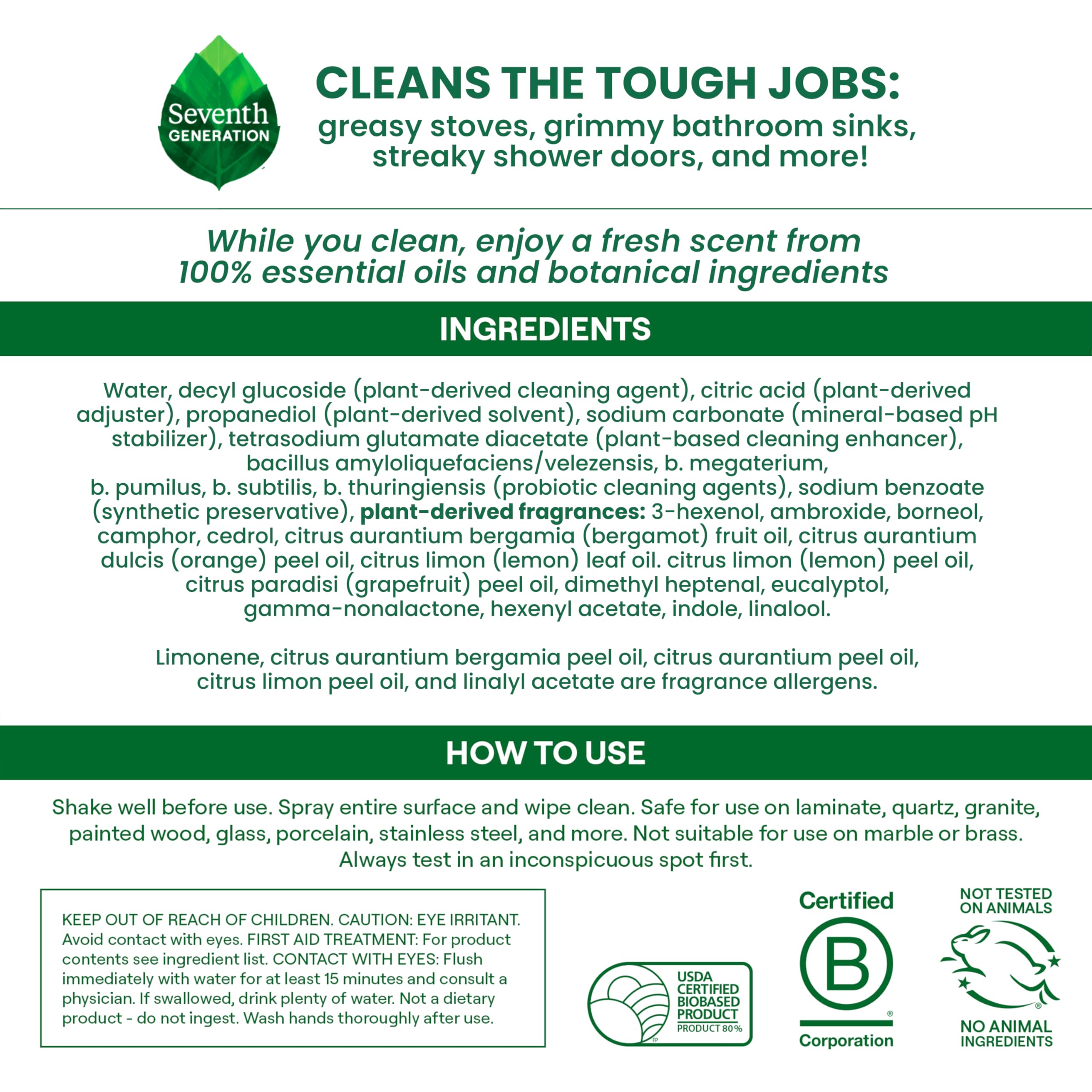 Seventh Generation spray mist delivers even coverage on large surfaces