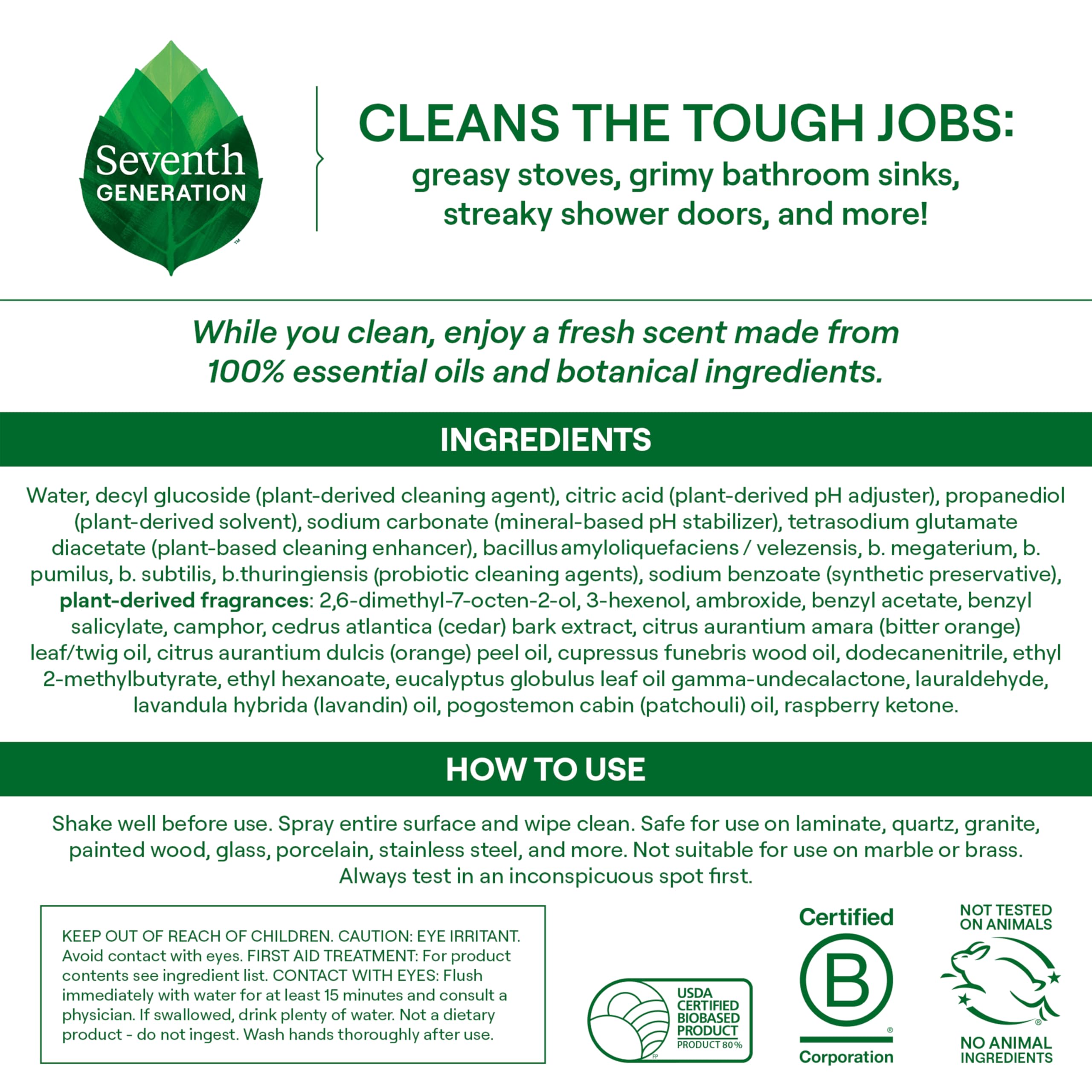 Seventh Generation Ultra Deep Cleaner bottle pour action ready for fast kitchen cleaning