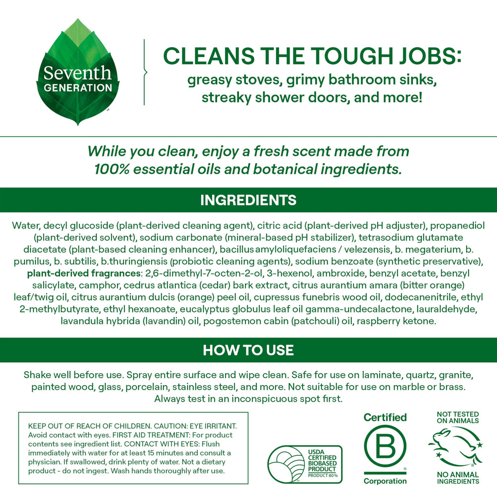 Seventh Generation Ultra Deep Cleaner bottle pour action ready for fast kitchen cleaning