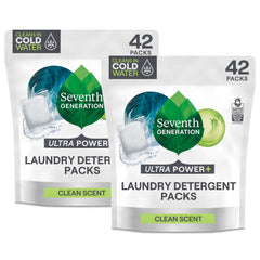 Seventh Generation Ultra Power+ detergent pack dissolving in water for easy laundry