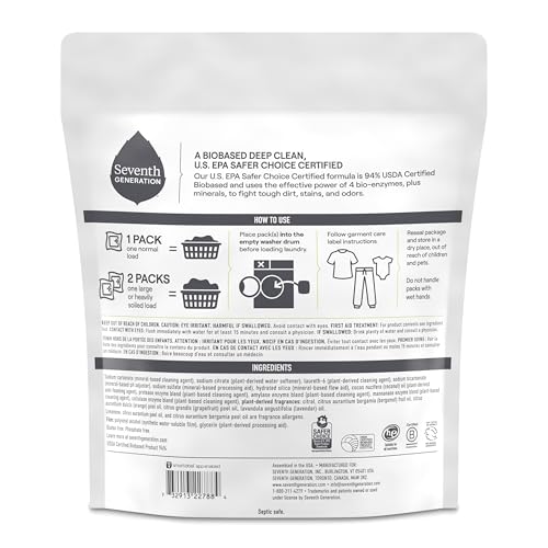 Seventh Generation Ultra Power+ enzyme pack tackling tough stains
