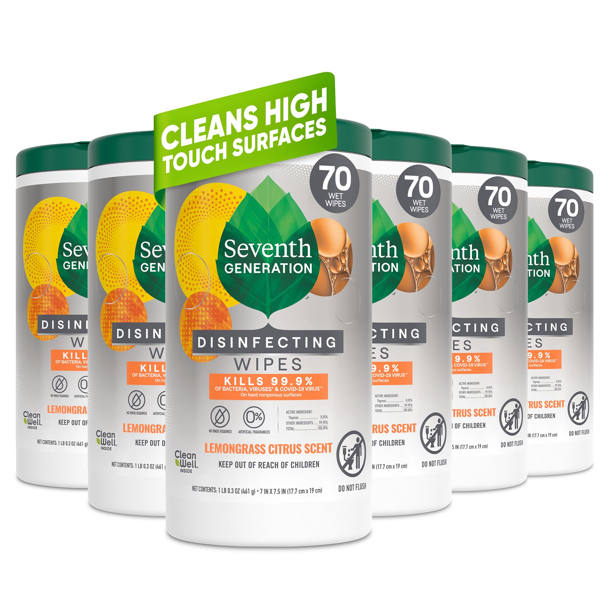 Seventh Generation Disinfecting Wipes pack close-up for quick no rinse cleaning