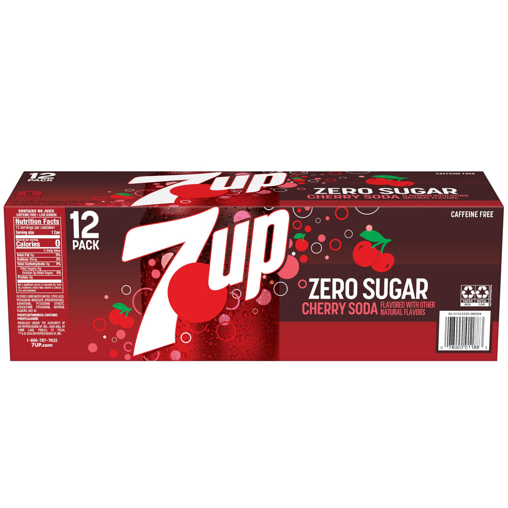 7UP Cherry Zero Sugar image suggesting a cocktail or mocktail idea with cherry twist