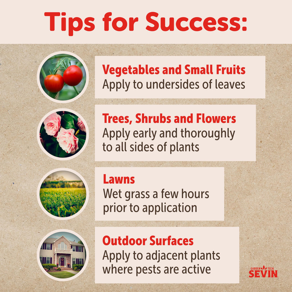 Sevin kills pests on contact for fast visible results