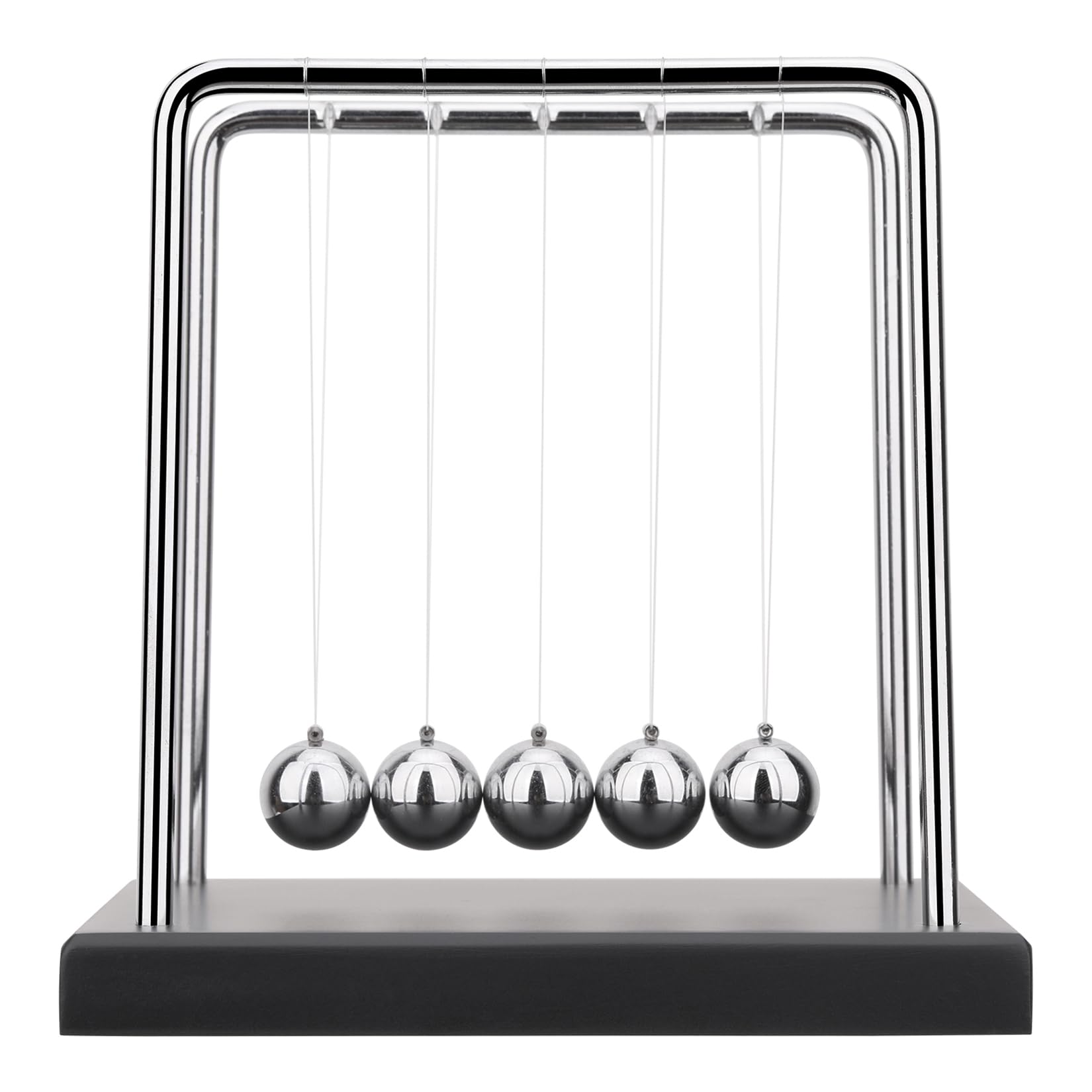SEVNPRIME Newton's cradle pendulum shows energy conservation with a smooth, long swing.