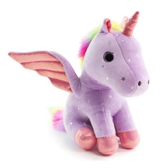 Sew Butiful pink unicorn plush with bright eyes for cuddling