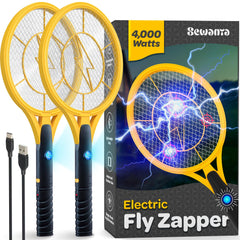 SEWANTA Electric Fly Swatter set 2 overview for indoors and outdoors, easy bug control.