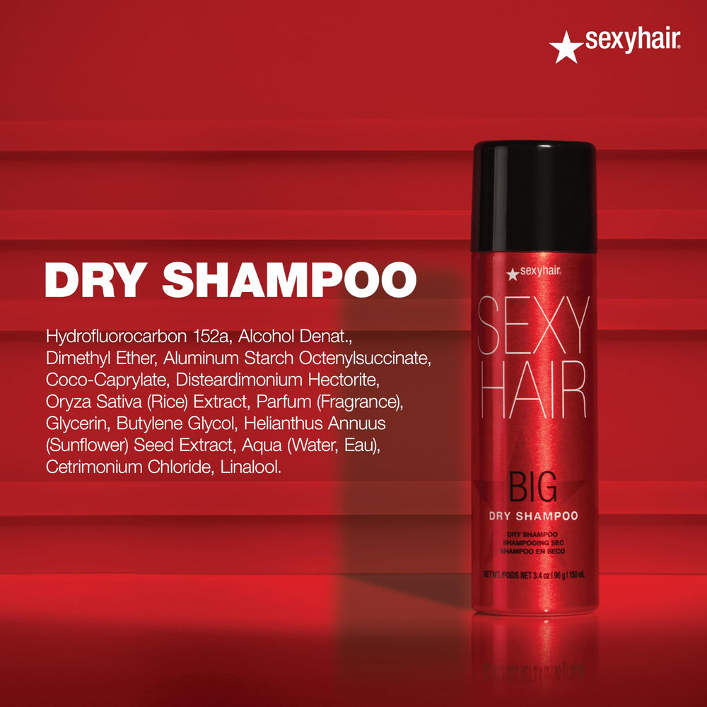 SexyHair Big Dry Shampoo demonstrates a transparent finish on hair with no residue.