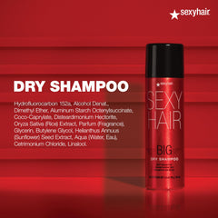 SexyHair Big Dry Shampoo demonstrates a transparent finish on hair with no residue.