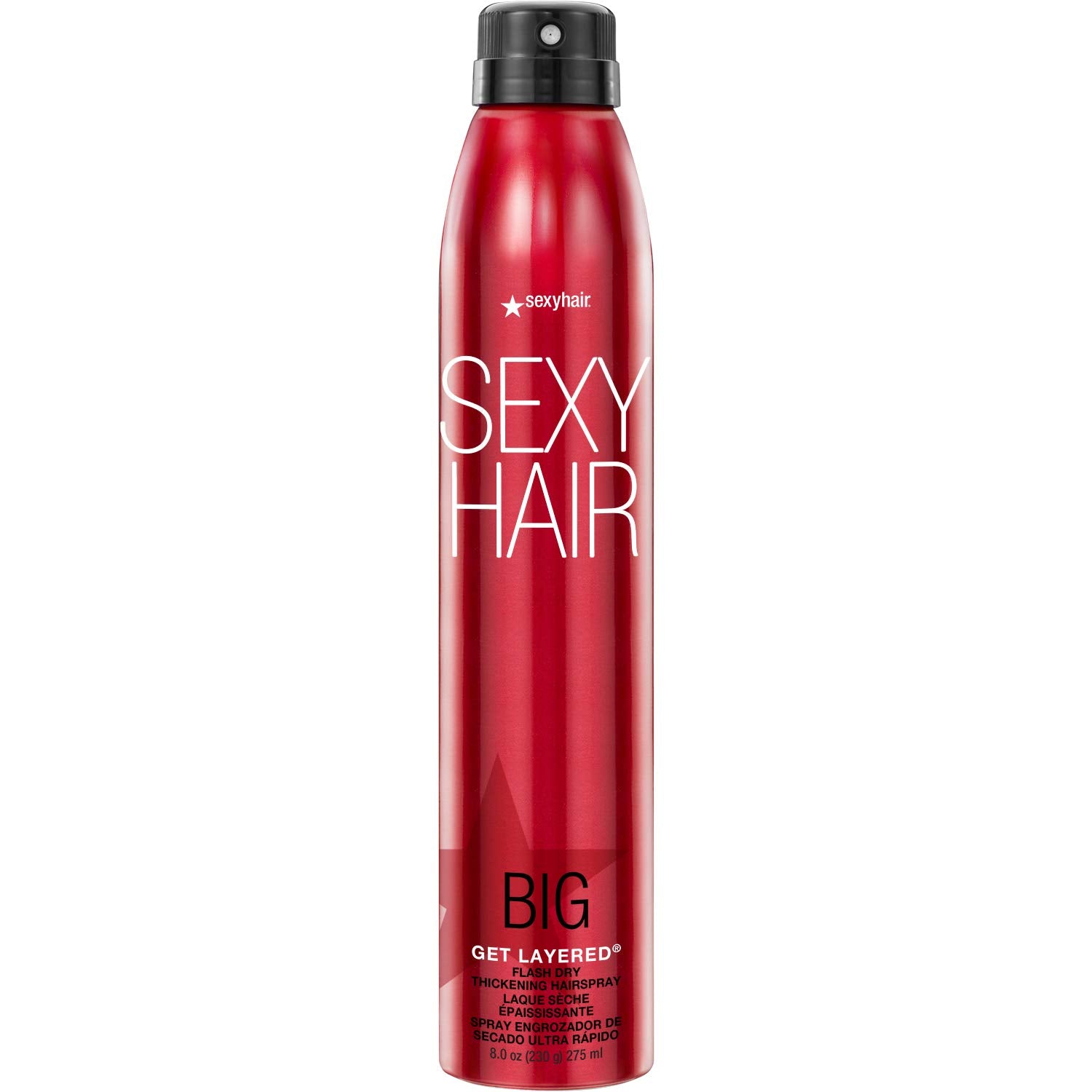SexyHair Big Get Layered bottle showing buildable volume and lift.