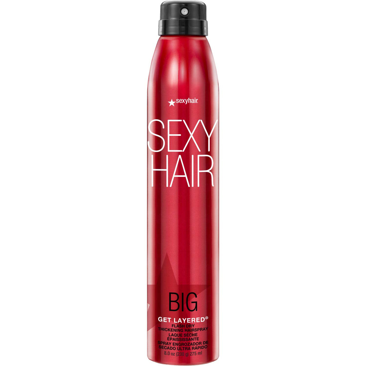 SexyHair Big Get Layered bottle showing buildable volume and lift.