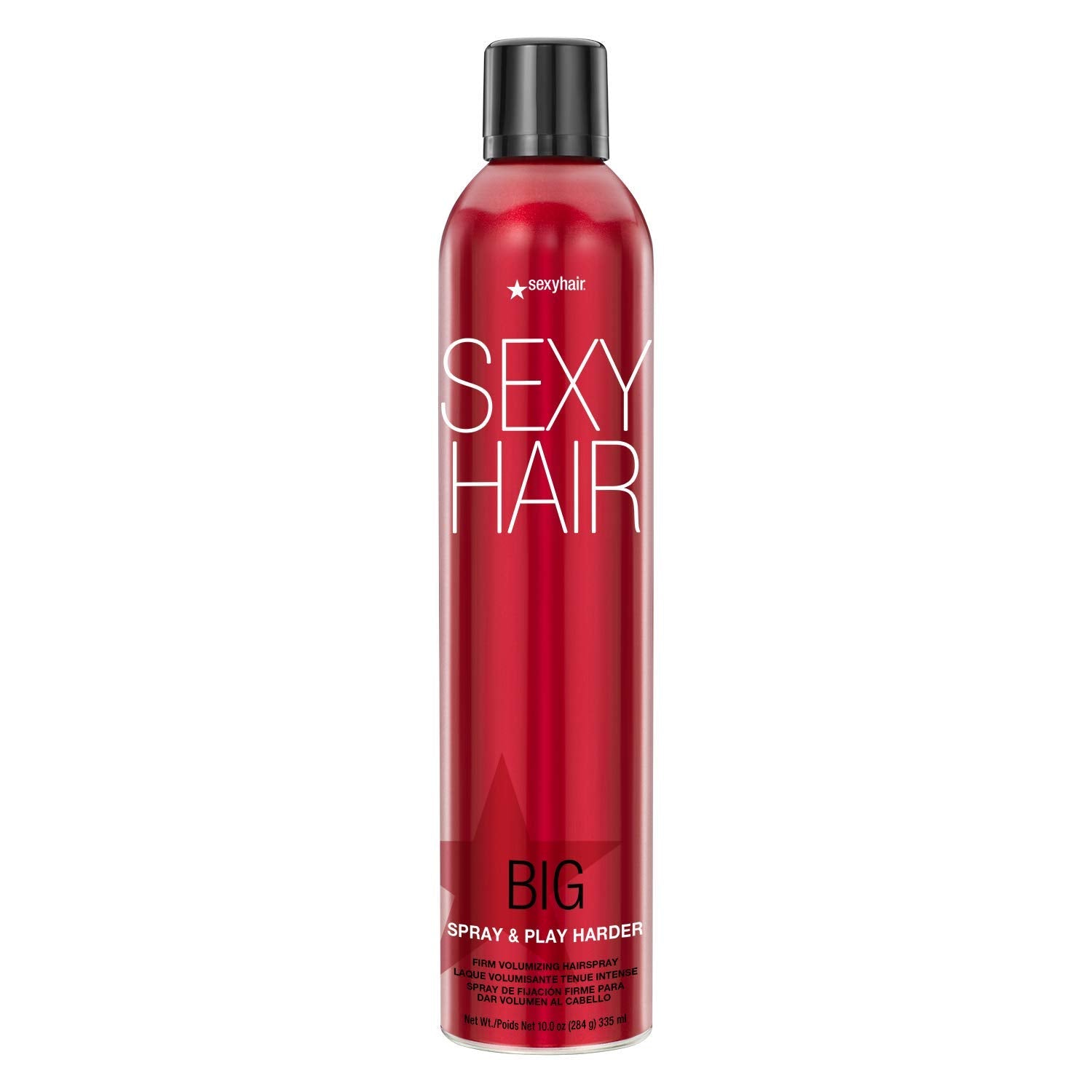 SexyHair Big Spray & Play bottle highlights long-lasting hold and lift.