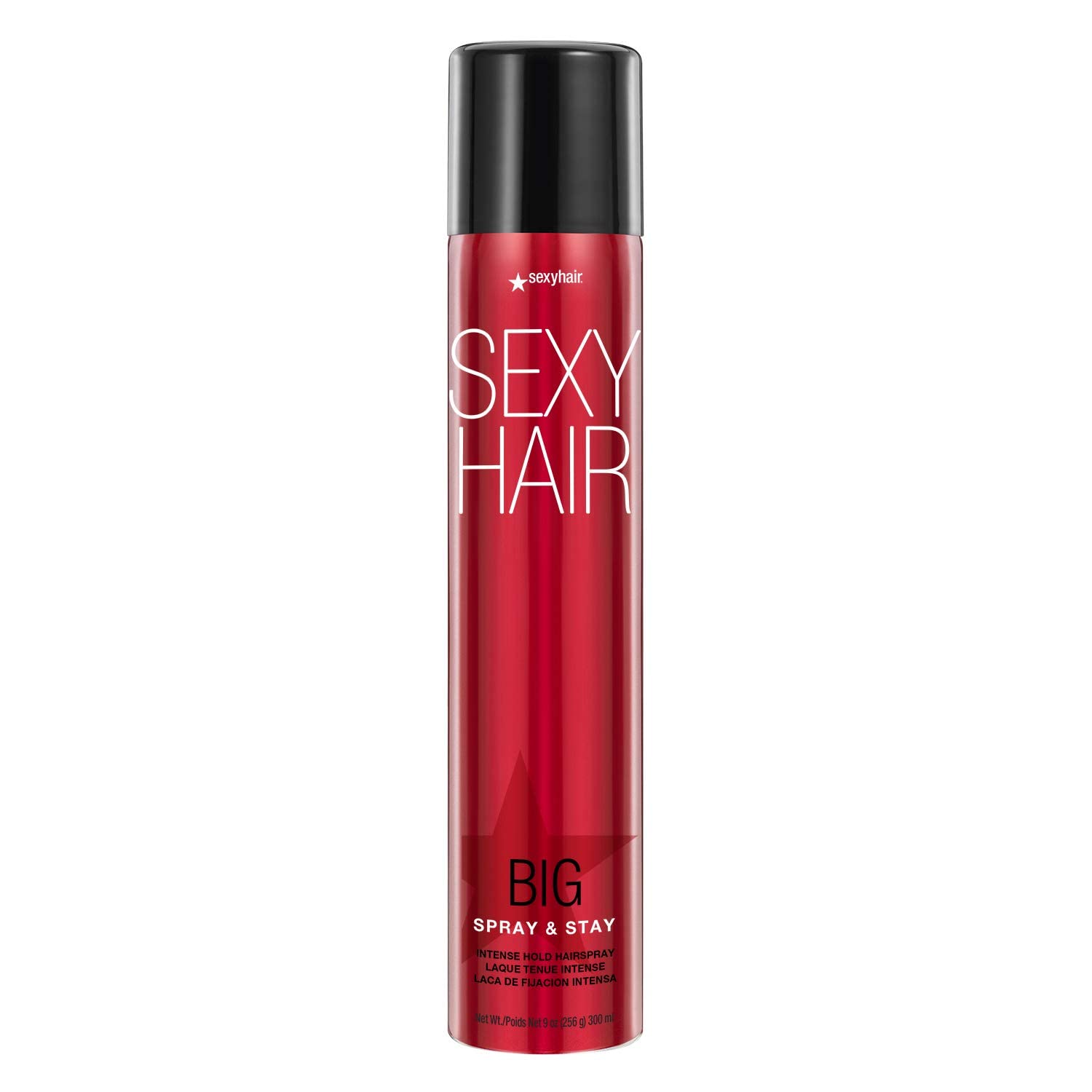 SexyHair Big Spray & Stay 9oz bottle demonstrates enduring hold.
