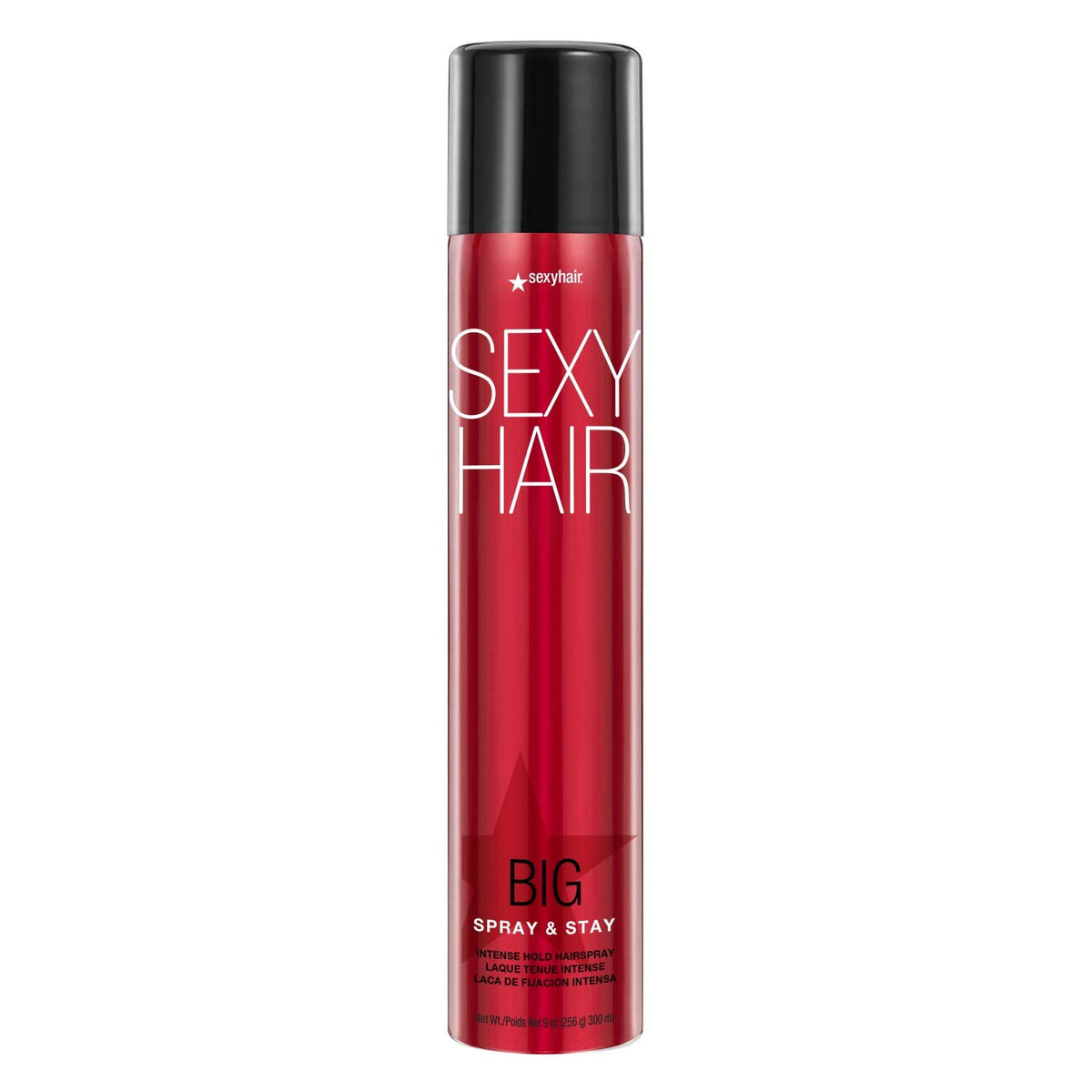 SexyHair Big Spray & Stay 9oz bottle demonstrates enduring hold.