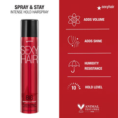 SexyHair Big Spray & Stay finish delivers a shiny, smooth look.