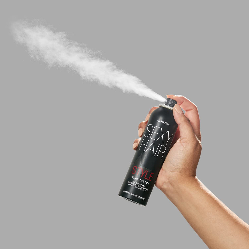 Second-day look idea achieved with SexyHair Dry Wax Spray.