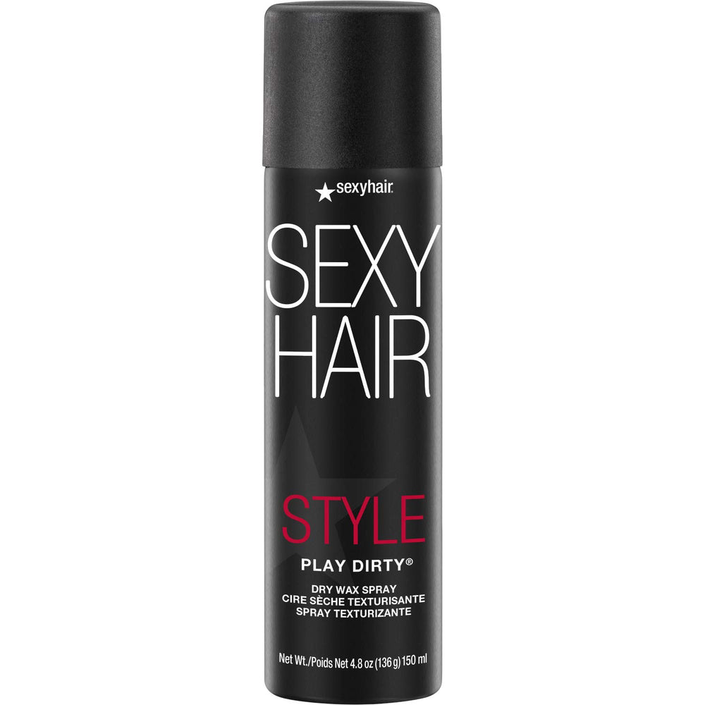 SexyHair Style Play Dirty Dry Wax Spray bottle showing texture and hold.