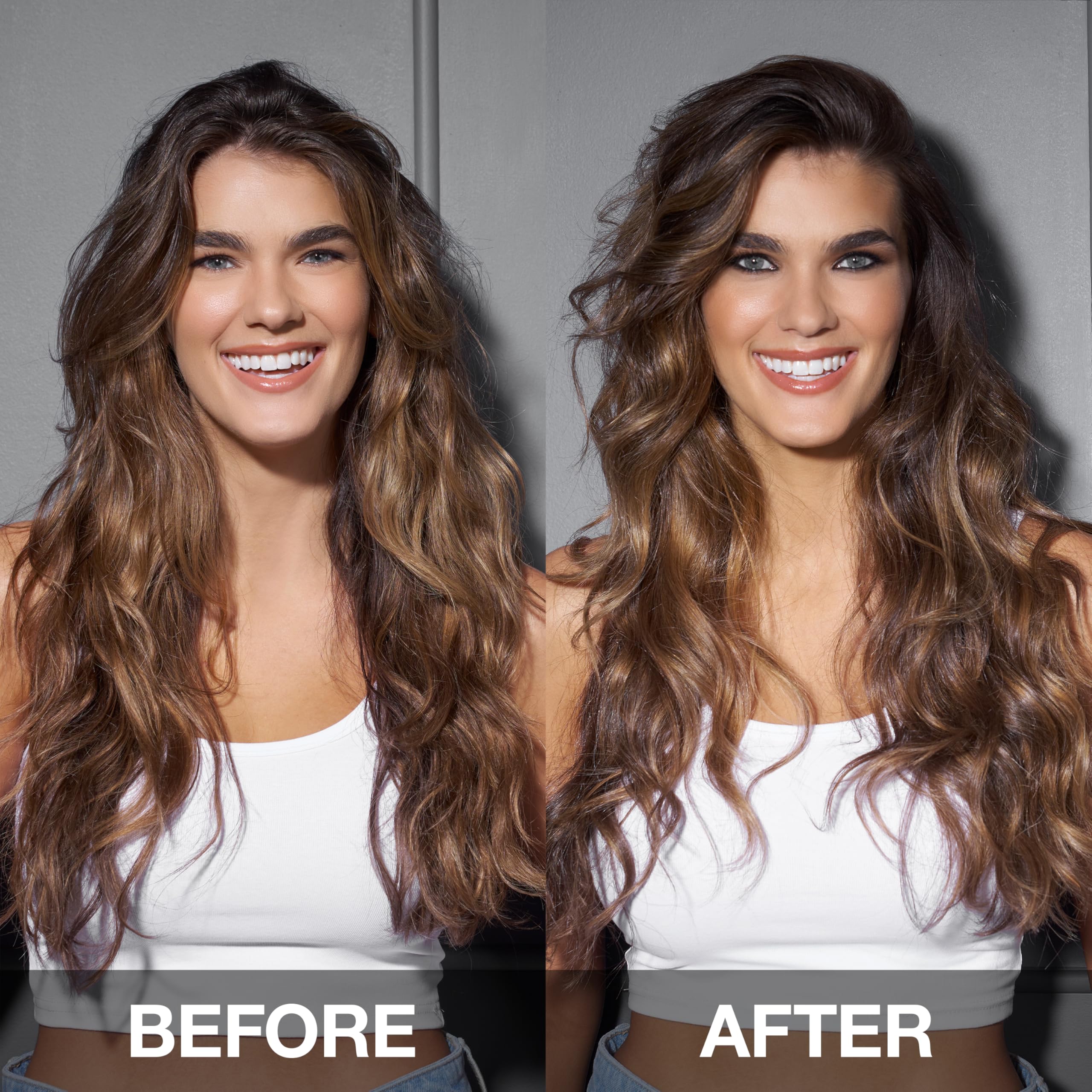 SexyHair Style Protect Me 450°F heat protection mist in action protects strands