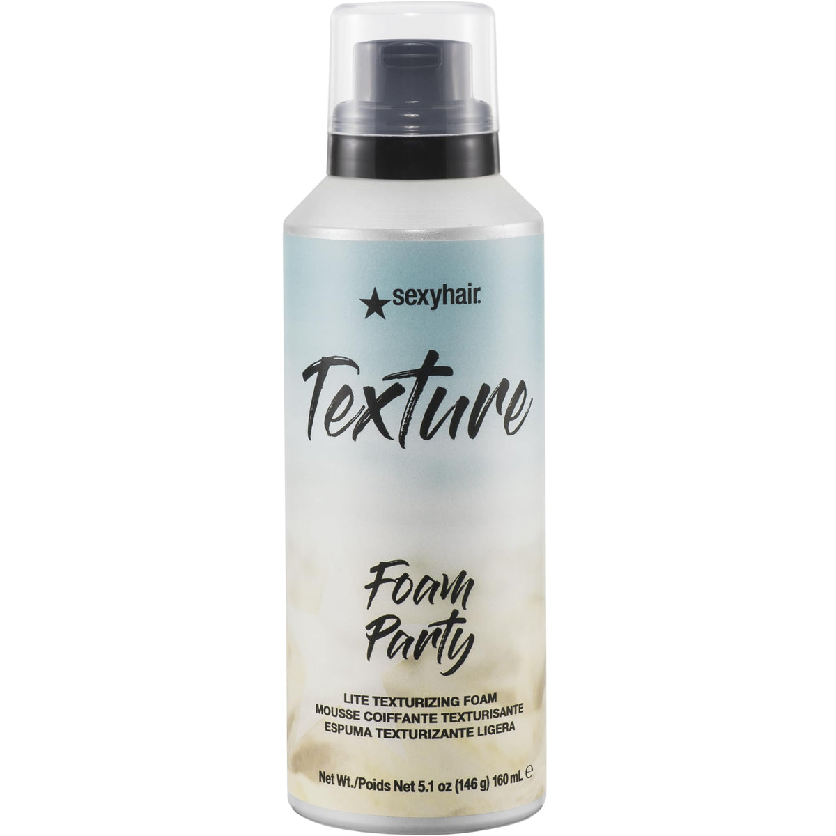 SexyHair Texture Foam Party Lite bottle shows lightweight texture for touchable styling.