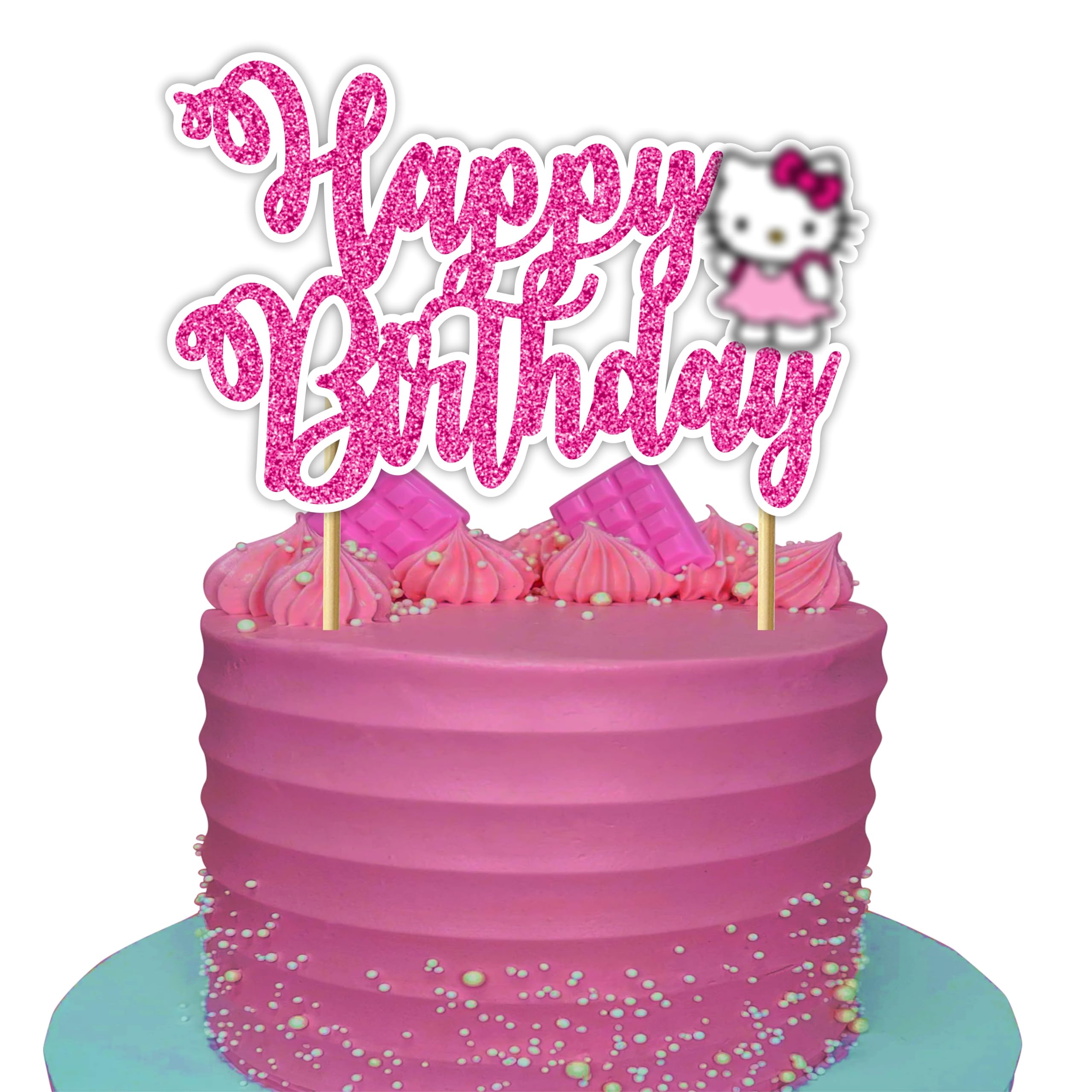 Seyal kawaii cat happy birthday topper adds a cheerful centerpiece to any cake