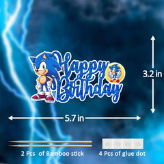 Seyal Soonic cake topper with gamer theme adds instant celebration flair.