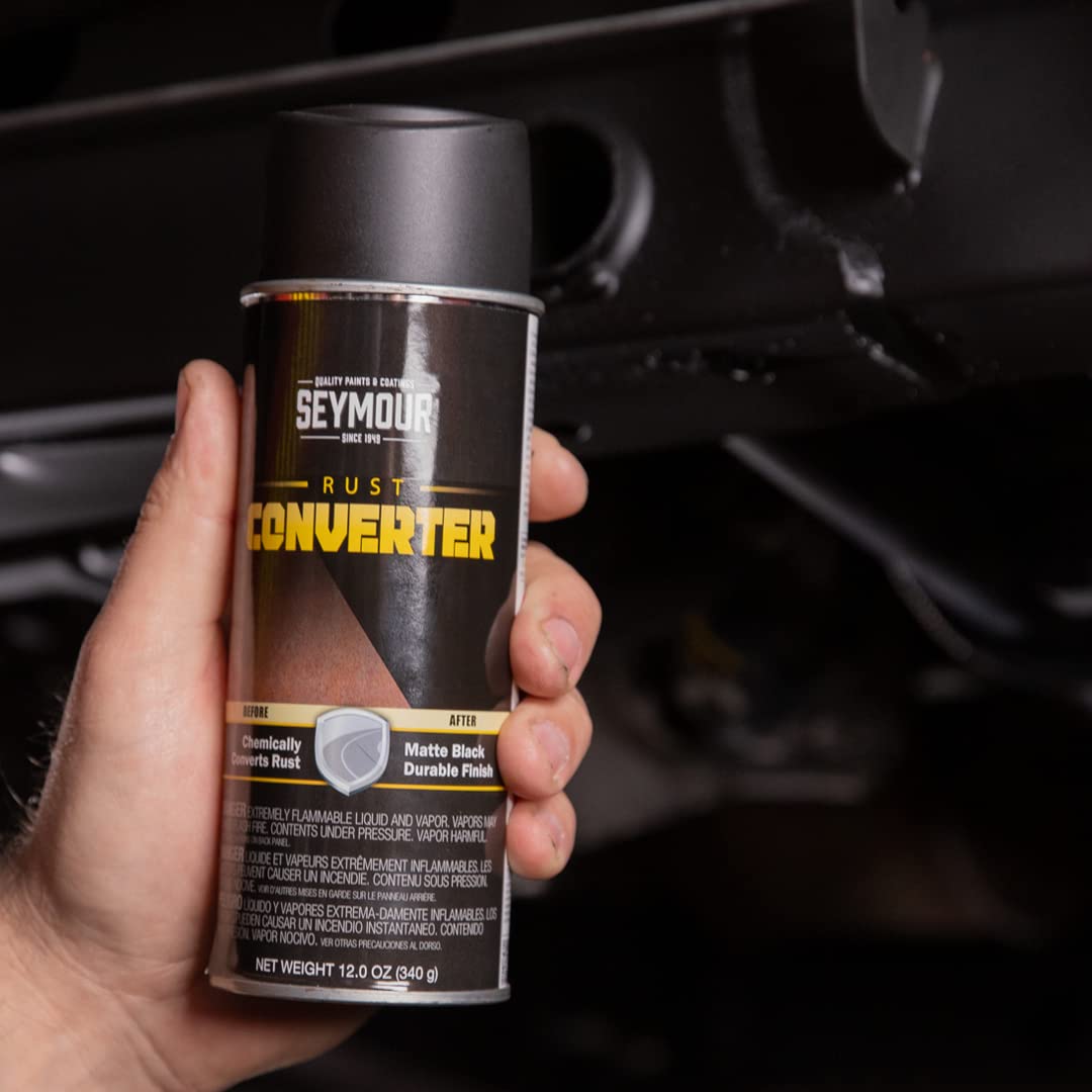 Seymour 16-45 rust converter treated storage tank primer-ready surface.