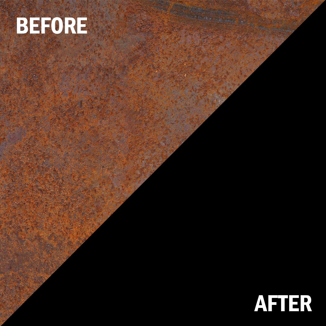 Seymour 16-45 rust converter forms rugged black coating on trailer parts.