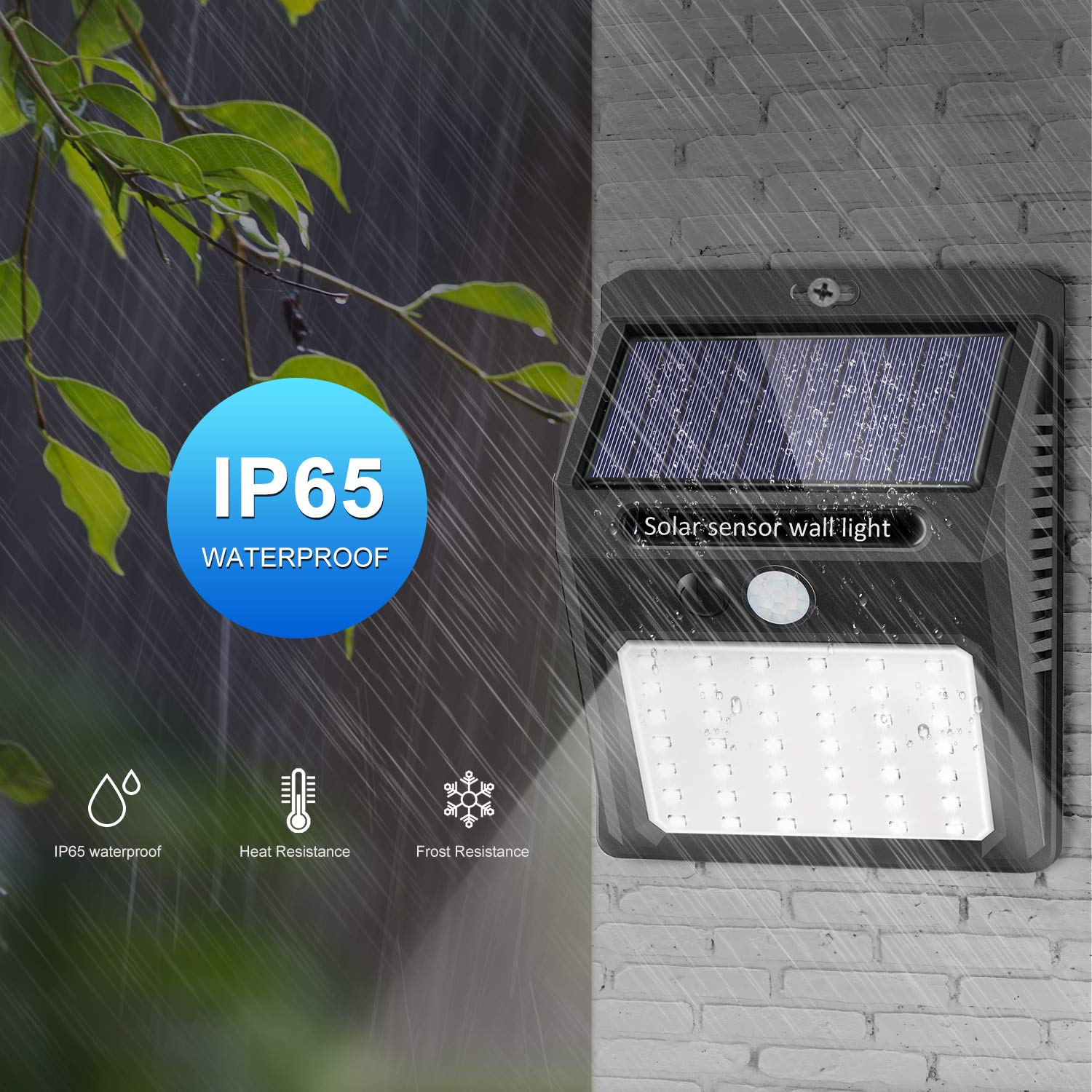 SEZAC Solar Lights Outdoor charging by day for night-time brightness