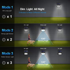 SEZAC Solar Lights Outdoor Motion Sensor in action for security