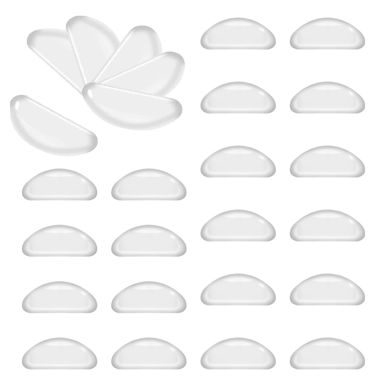 SF SONFAN silicone nose pads in clear close-up showing strong adhesion for slip-free wear