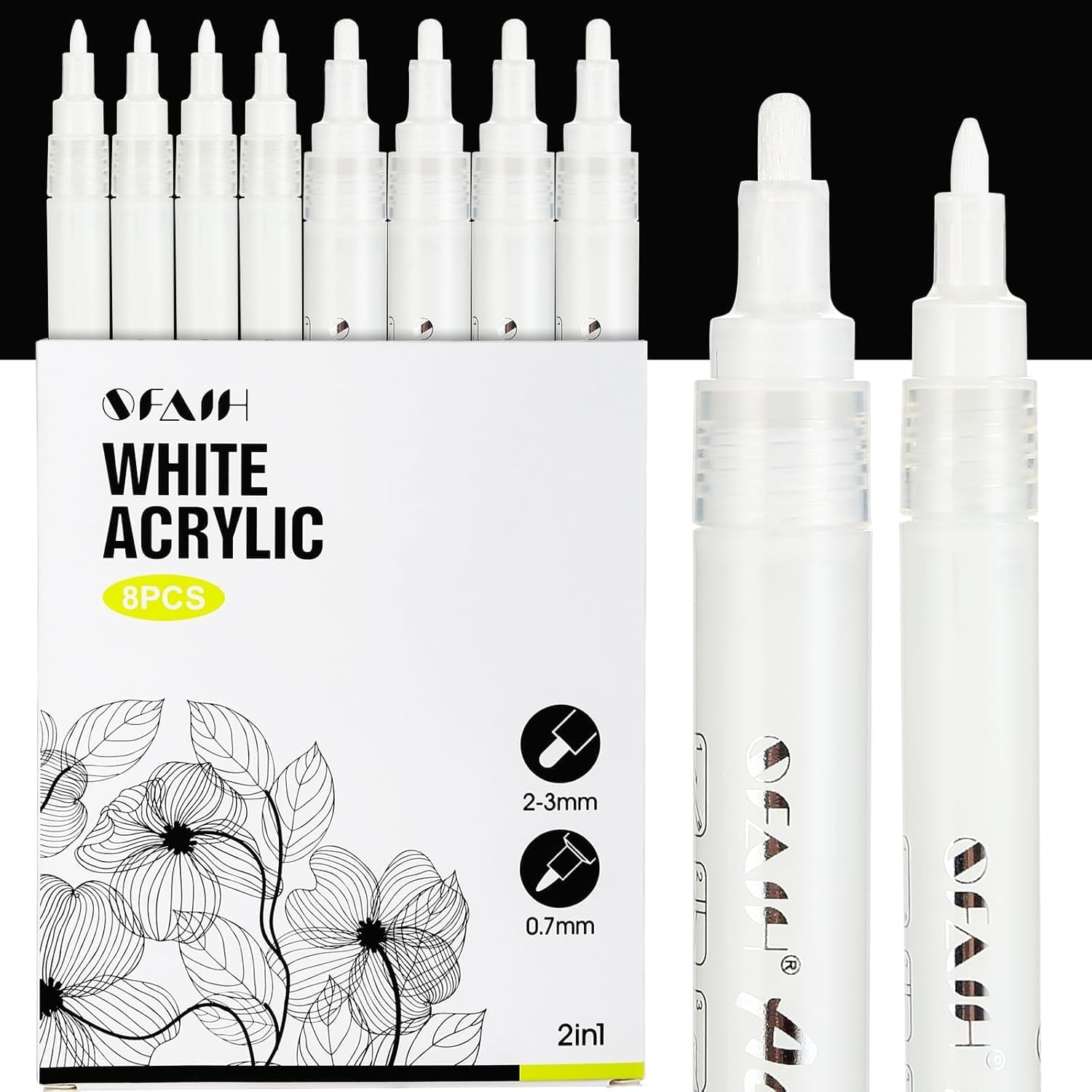 SFAIH acrylic white paint pen cap close-up for precise detailing