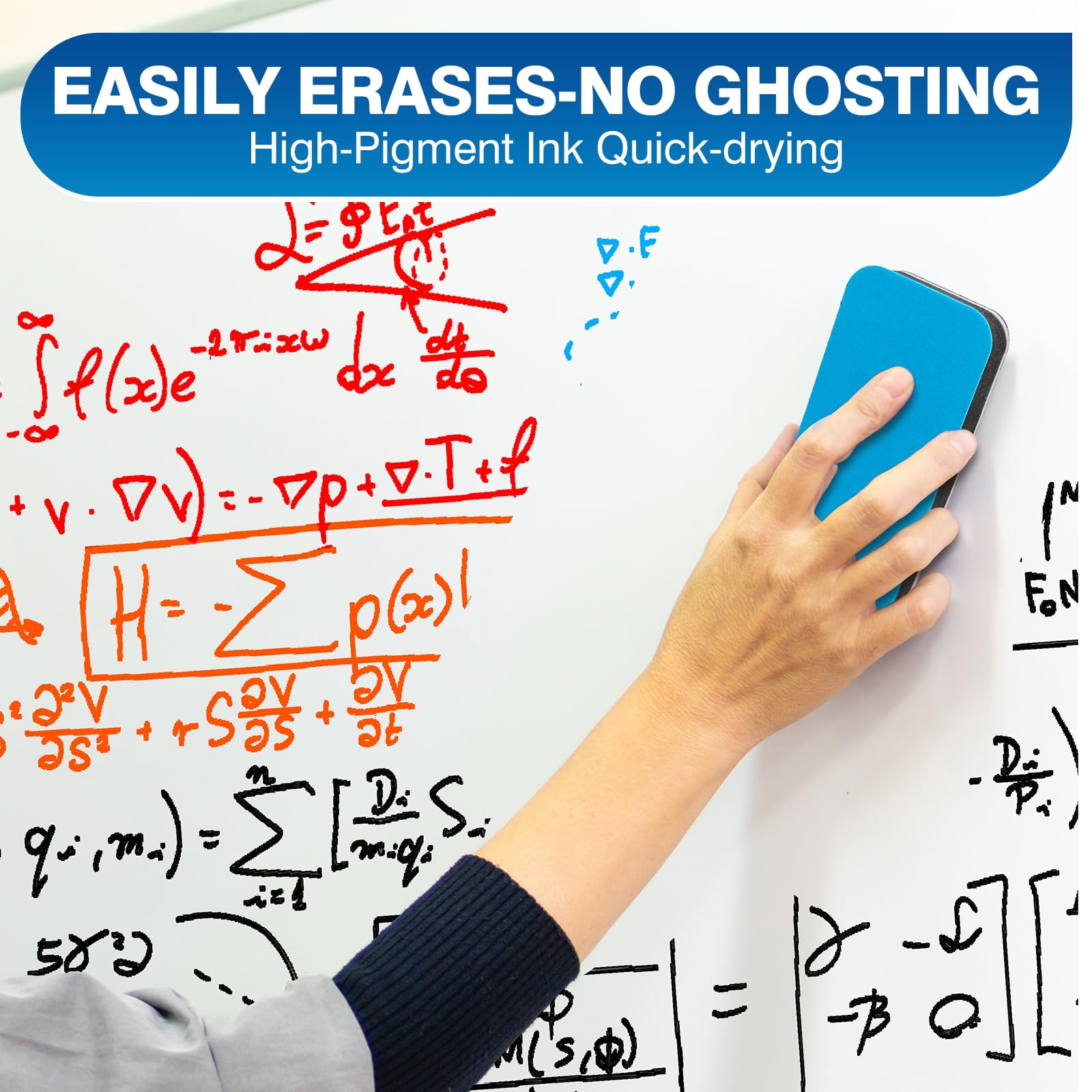 SFAIH markers erase cleanly without staining or residue for quick board cleanups.