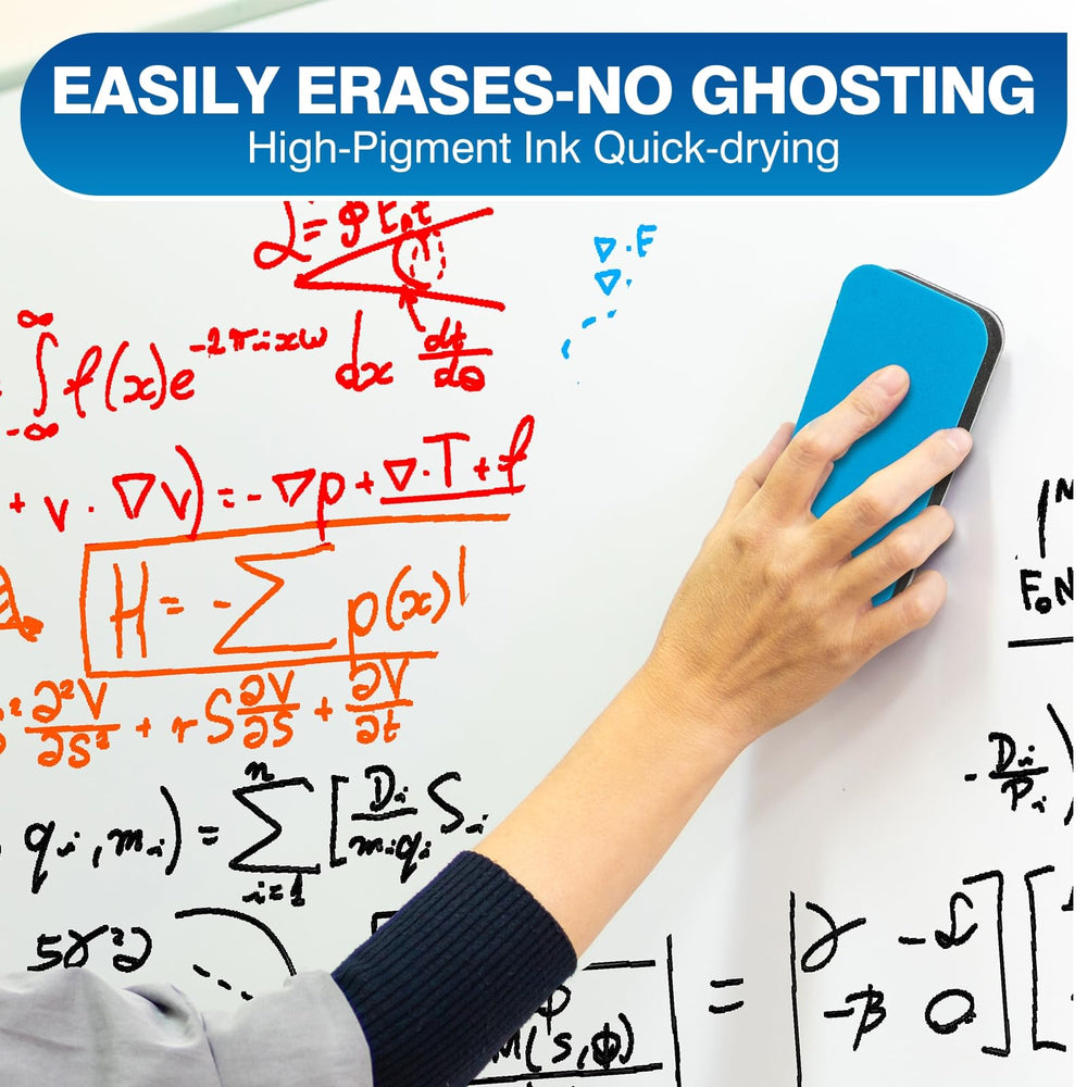 SFAIH markers erase cleanly without staining or residue for quick board cleanups.