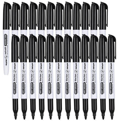 SFAIH fine tip dry erase markers bulk pack for classrooms with crisp black ink.