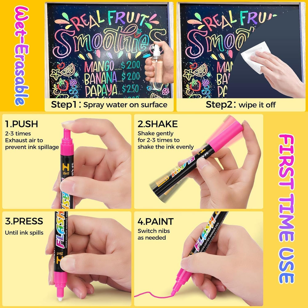 SFAIH markers write clearly on glass and non-porous surfaces.