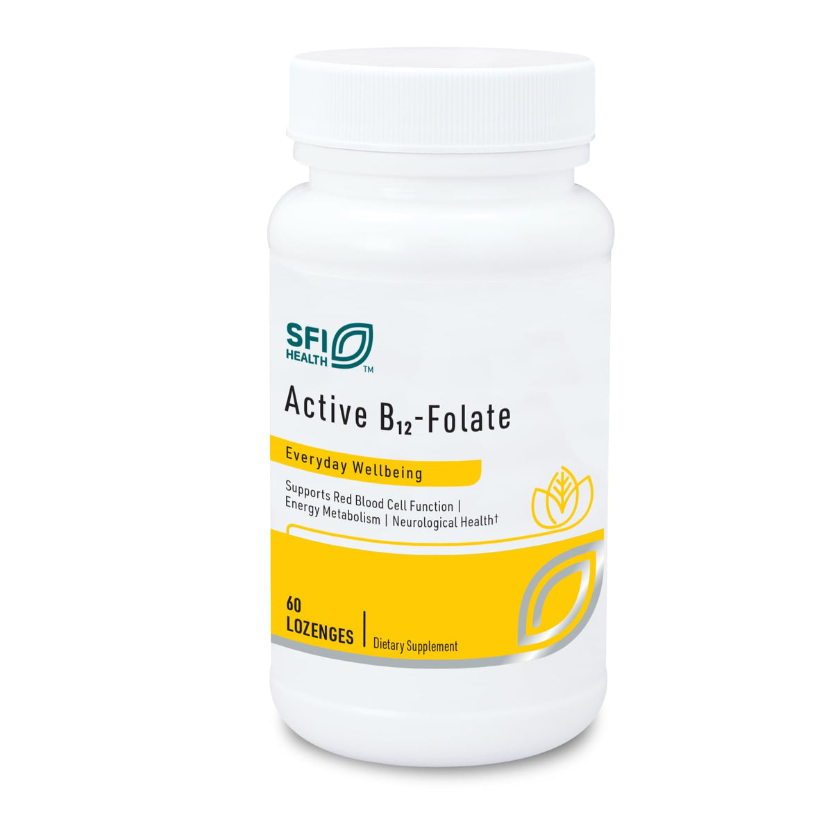 SFI Health Active B12 Folate lozenge packaging designed for fast absorption