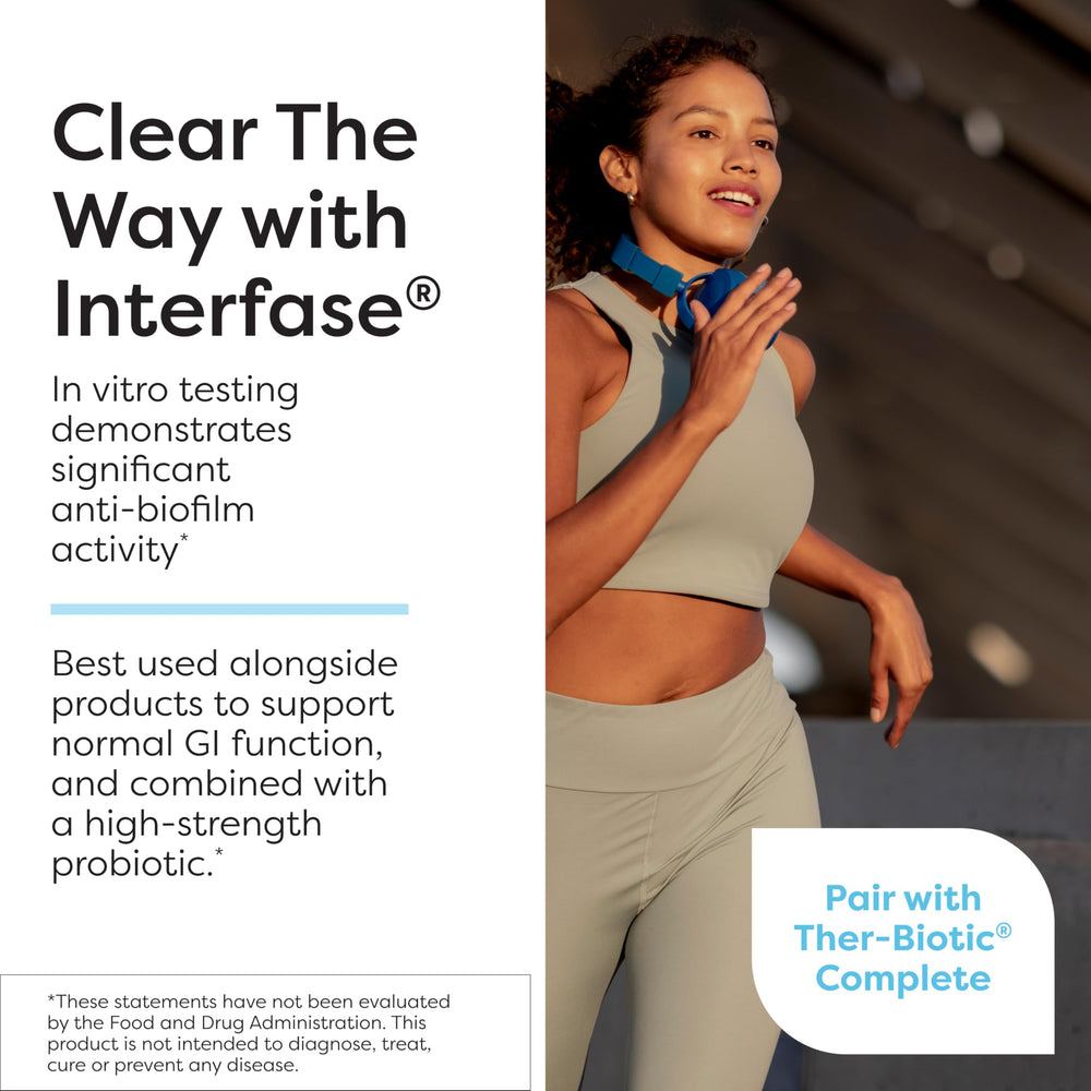 SFI Health Interfase Plus digestive enzymes image indicates potential support for gut comfort