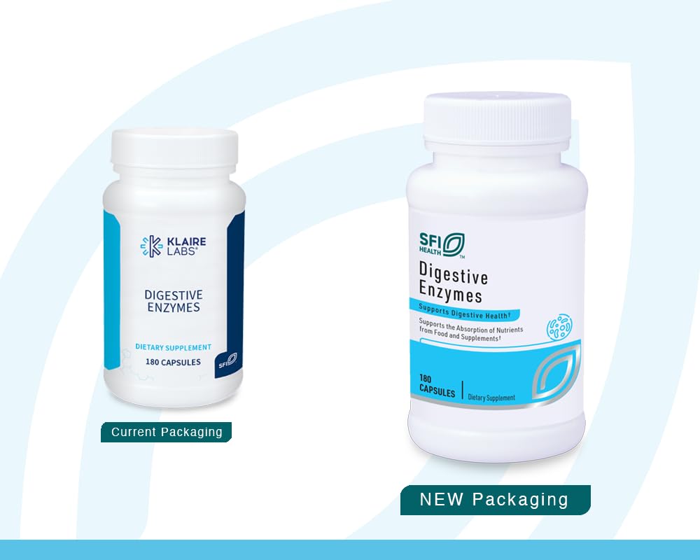SFI Health Klaire Labs Digestive Enzymes capsules closeup supporting digestion after meals
