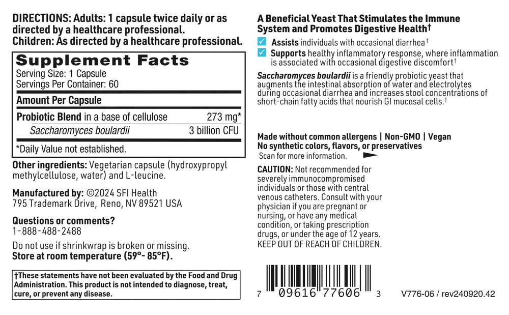 SFI Health Klaire Labs bottle on shelf conveys trusted probiotic quality.