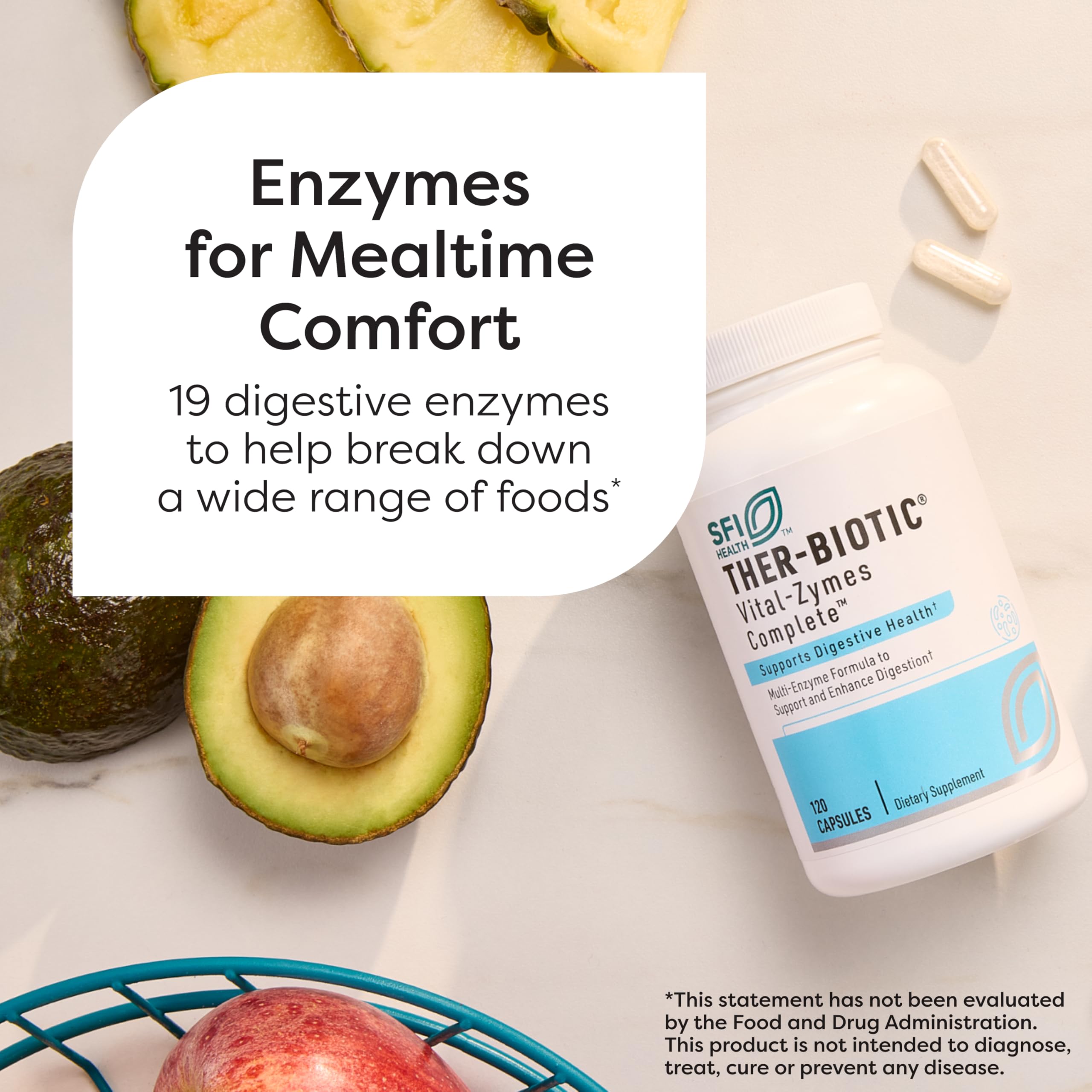 SFI Health Vital-Zymes label detail highlighting the enzyme blend.