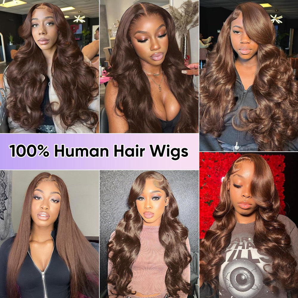 SFTNMEH chocolate brown wig suitable for daily wear and special occasions.