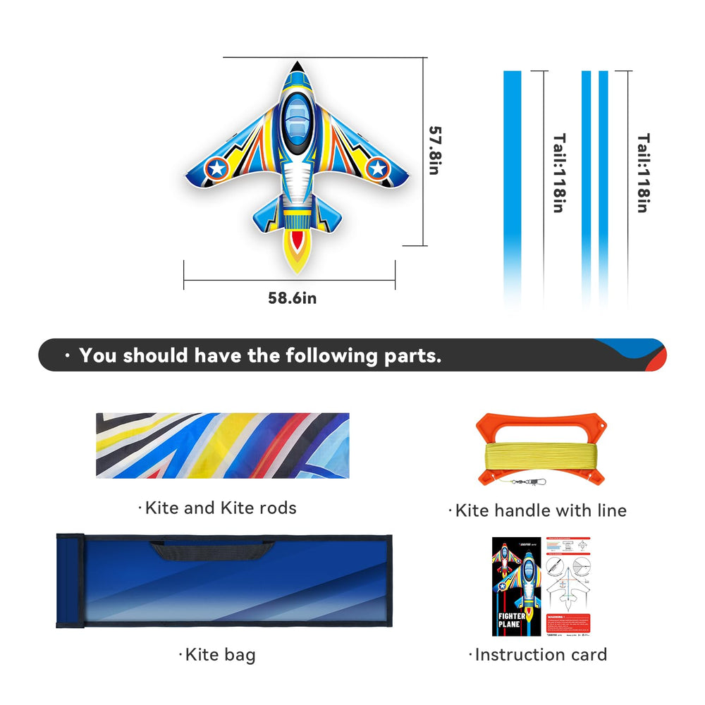 SGftre airplane kite blue in wind demonstrates lightweight portability and performance