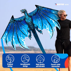 SGftre kite line extends 100ft for long, smooth flights.