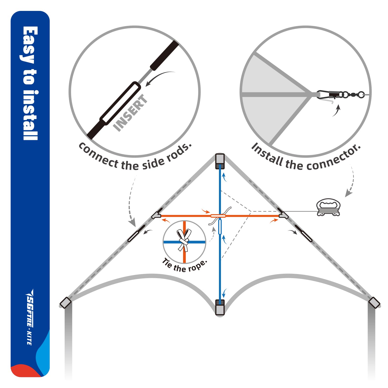 SGftre Delta Kite designed for all ages with simple setup.