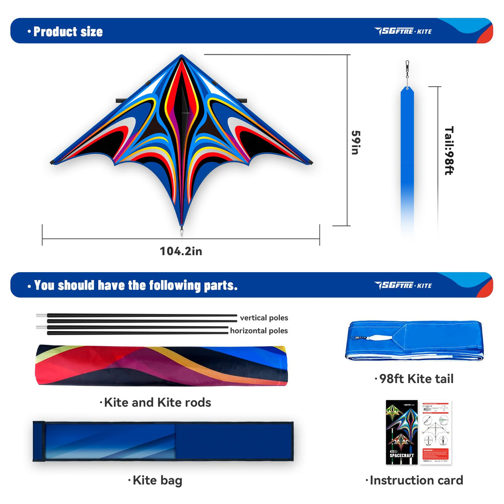 SGftre Delta Kite easy-to-fly delta design, beginners enjoy quick skyward moments.