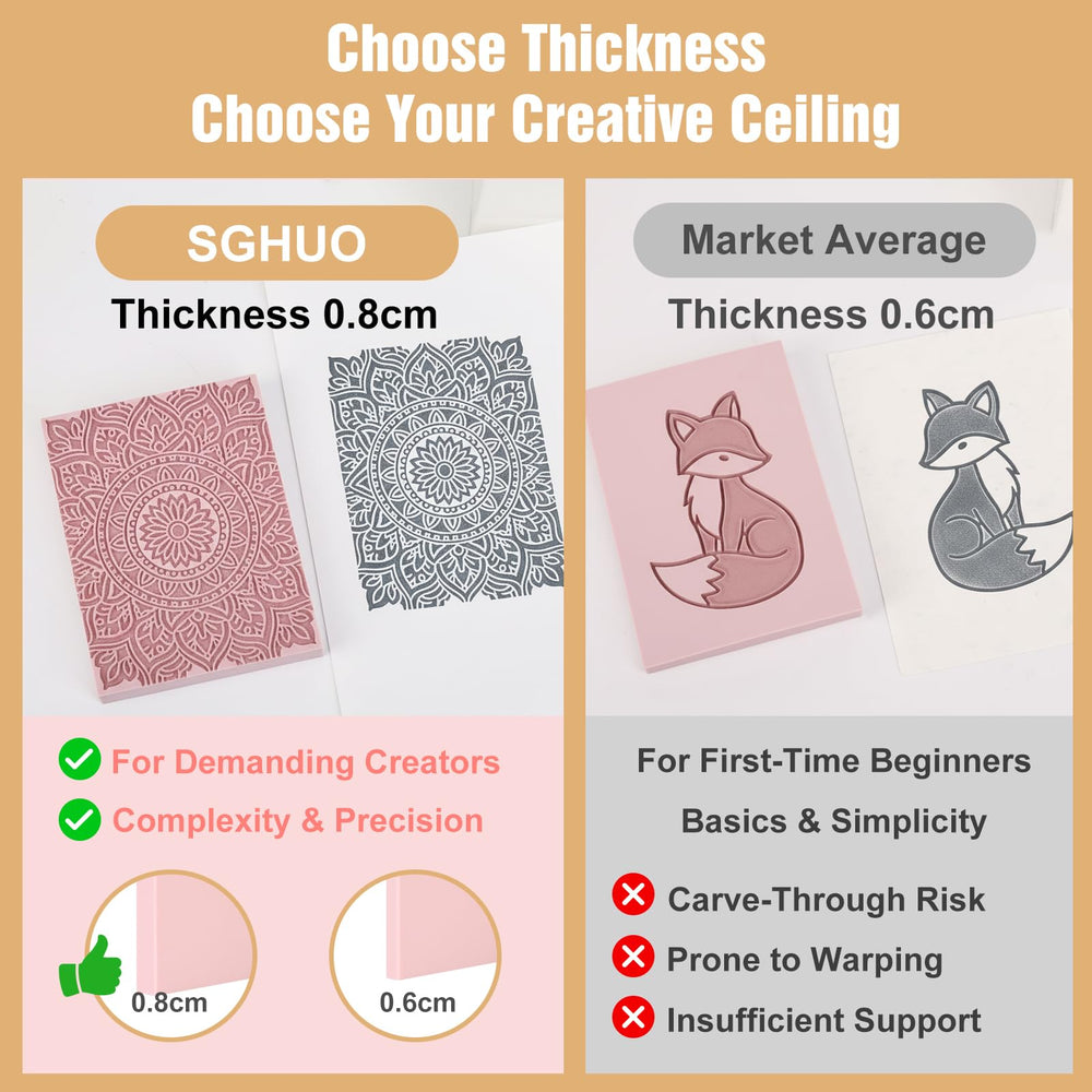 SGHUO ink transfer and clip art use with rubber blocks for prints.