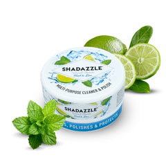 Shadazzle cleaner paste in jar shows natural formula for eco-friendly cleaning